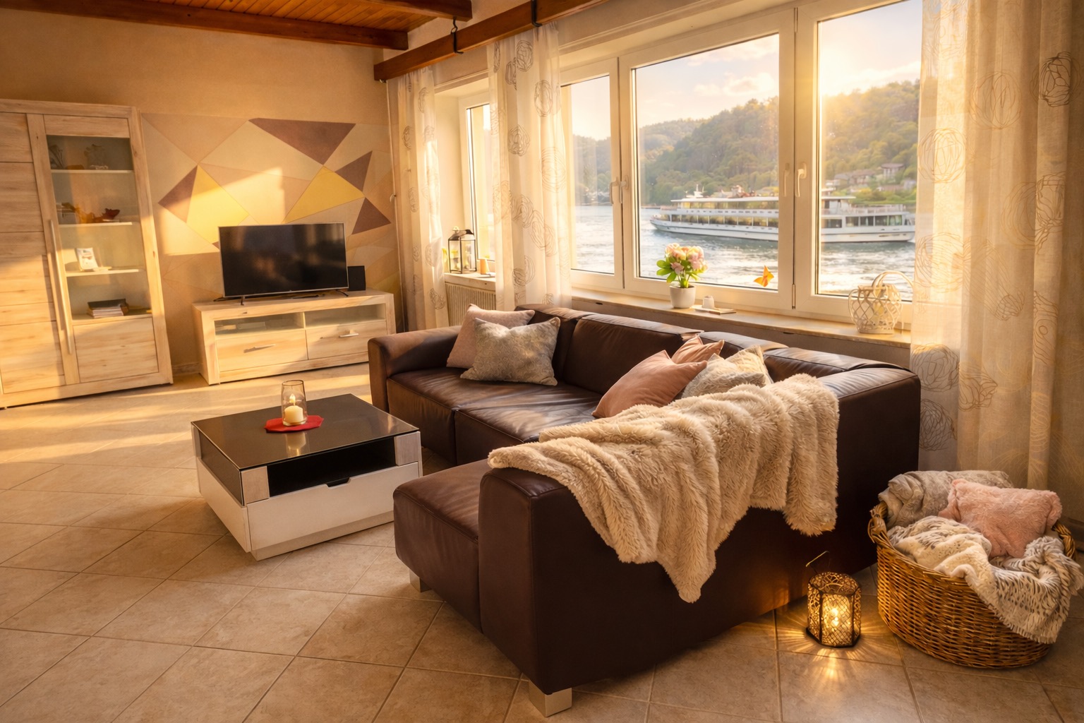 Wohnzimmer der Wohnung Tom