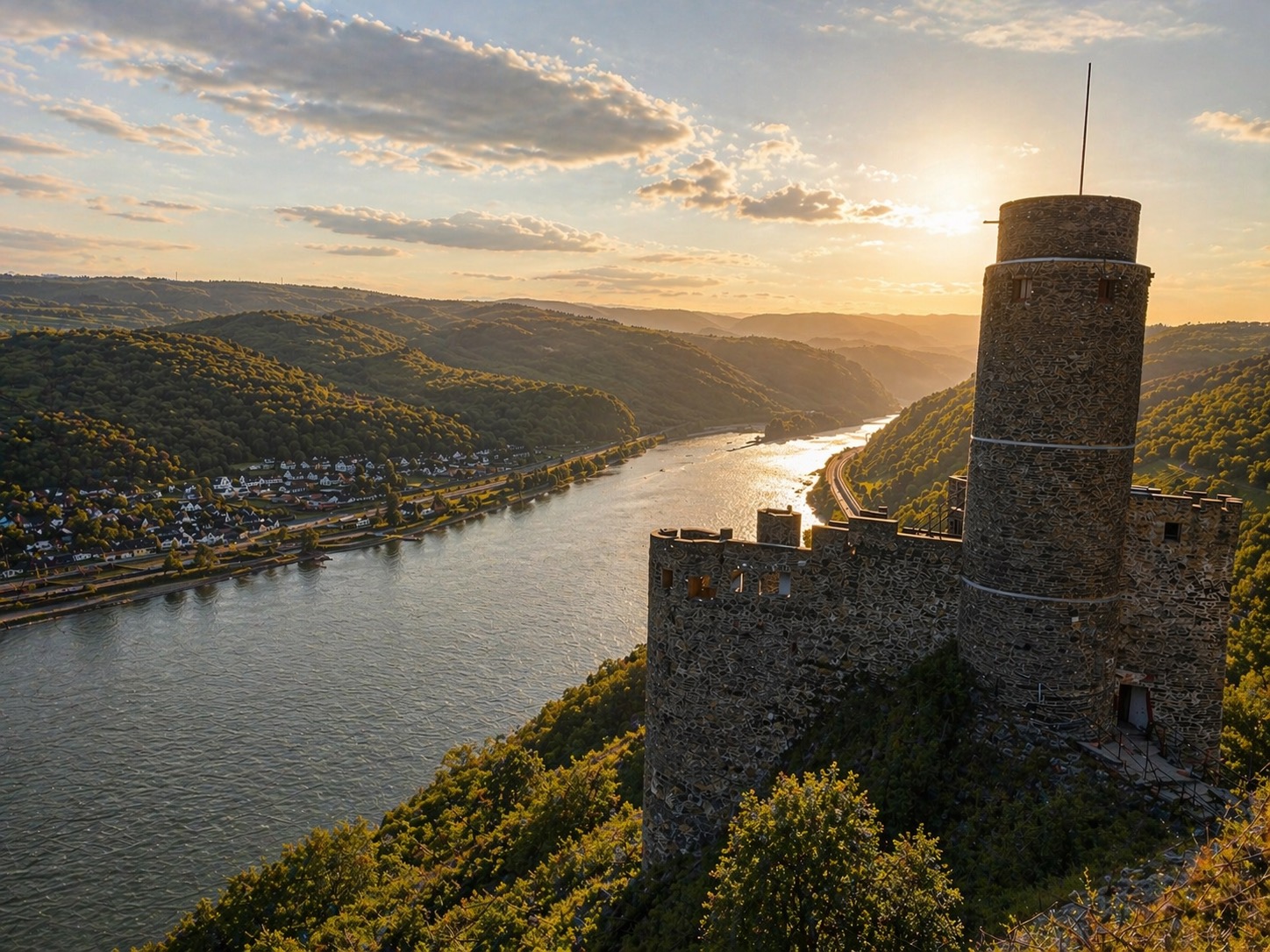 Burg Maus im Gegenlicht